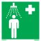 Biztonsági zuhany jelölő matrica, piktogram, ISO 7010