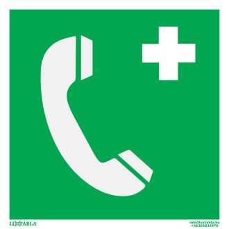   Vésztelefon, elsősegély helyet jelölő matrica, piktogram, ISO 7010