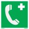 Vésztelefon, elsősegély helyet jelölő matrica, piktogram, ISO 7010