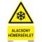 Alacsony hőmérséklet jelölő matrica, piktogram + felirat, ISO 7010