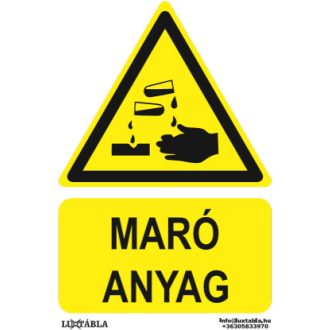 Maró anyag jelölő tábla, piktogram + felirat, ISO 7010