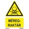 Méregraktár jelölő tábla, piktogram + felirat, ISO 7010