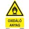 Oxidáló anyag jelölő tábla, piktogram + felirat, ISO 7010