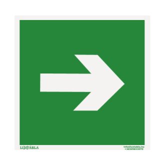 Iránynyíl, jobbra, 15 x 15 cm, tábla, piktogram, ISO 7010