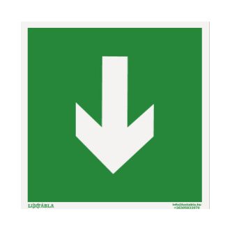 Iránynyíl, le, 15 x 15 cm, matrica, piktogram, ISO 7010