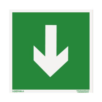 Iránynyíl, le, 15 x 15 cm, tábla, piktogram, ISO 7010