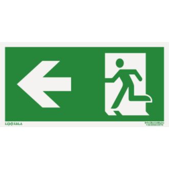   Menekülési útvonal balra, 10 x 20 cm, matrica, piktogram, ISO 7010