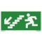 Menekülési útvonal balra, lépcsőn le matrica, piktogram, 10 x 20 cm,  ISO 7010