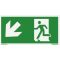 Menekülési útvonal balra, le, 10 x 20 cm, matrica, piktogram, ISO 7010