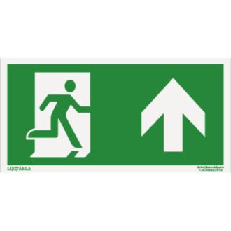   Menekülési útvonal fel, 10 x 20 cm, matrica, piktogram, ISO 7010