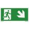 Menekülési útvonal jobbra, le, 10 x 20 cm, matrica, piktogram, ISO 7010