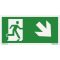 Menekülési útvonal jobbra, le, 10 x 20 cm, tábla, piktogram, ISO 7010