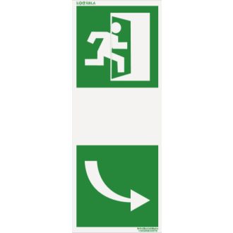   Ajtókilincs jelölő, jobbra mutató, 30 x 10 cm, matrica, piktogram, ISO 7010