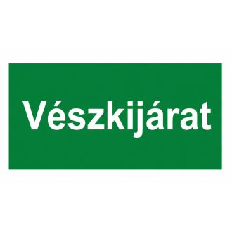 Vészkijárat, 10 x 20 cm, tábla, felirat, ISO 7010