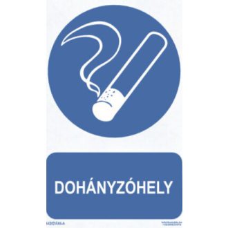   Dohányzóhely jelölő matrica, piktogram + felirat, ISO 7010