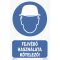 Fejvédő használata kötelező! matrica, piktogram + felirat, ISO 7010