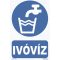 Ivóvíz jelölő matrica / tábla, piktogram + felirat, ISO 7010