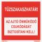 Tűzszakaszhatár, az ajtó önműködő csukódást biztosítani kell! matrica, felirat, ISO 7010