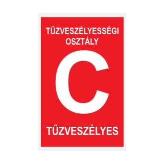   Tűzveszélyességi osztály "C" matrica, felirat, ISO 7010