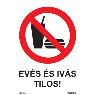 Evés és ivás tilos! matrica, piktogram, ISO 7010