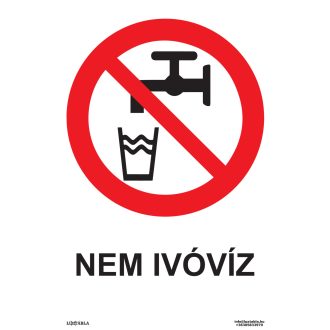 Nem ivóvíz! matrica, piktogram + felirat, ISO 7010