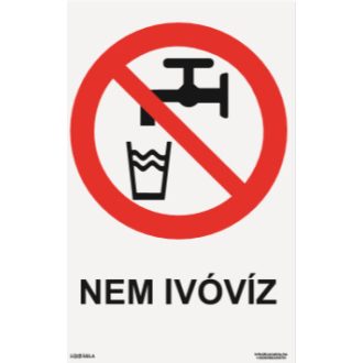 Nem ivóvíz! tábla, piktogram + felirat, ISO 7010