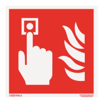Kézi tűzjelző jelölő tábla, piktogram, ISO 7010
