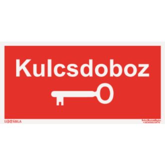 Kulcsdoboz jelölő tábla, piktogram + felirat, ISO 7010