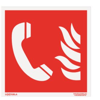   Tűzeseti segélyhívó telefon jelölő matrica, piktogram, ISO 7010