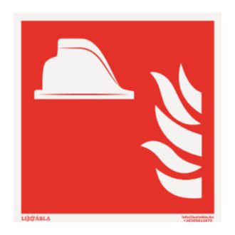 Tűzoltó felszerelés jelölő tábla, piktogram, ISO 7010