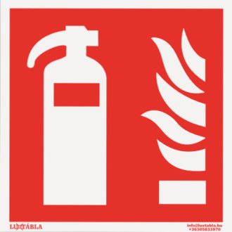 Tűzoltó készülék jelölő tábla, piktogram, ISO 7010