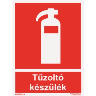   Tűzoltó készülék jelölő tábla, piktogram + felirat, ISO 7010