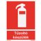 Tűzoltó készülék jelölő tábla, piktogram + felirat, ISO 7010