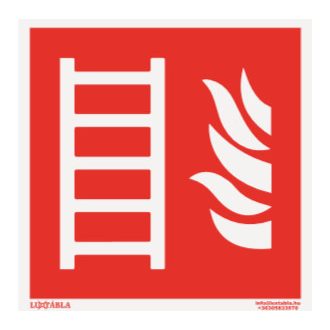 Tűzoltó létra jelölő matrica, piktogram, ISO 7010