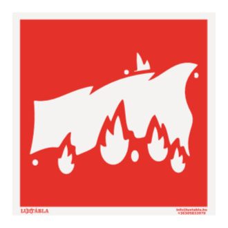 Tűzoltótakaró jelölő tábla, piktogram, ISO 7010