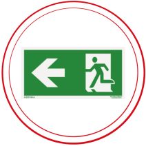 Menekülési útvonaljelző táblák